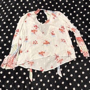 LUCKY BRAND | Floral Women's Top - White and Red